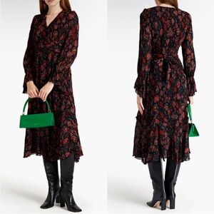 Diane Von Furstenberg Shazia floral print ruffled chiffon midi dress